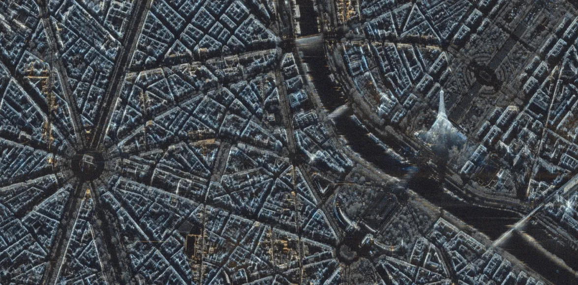 Photo of Paris from a satellite.